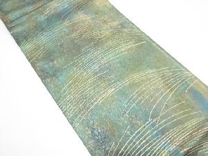 引箔　芝草模様織り出し　袋帯